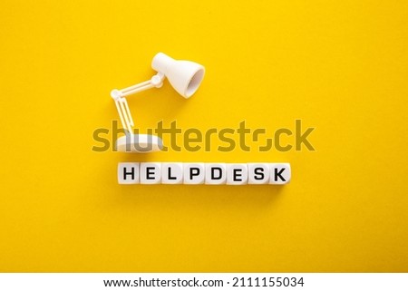 Word of Helpdesk with Table lamp