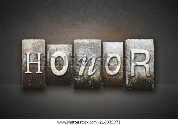 word-honor-written-vintage-letterpress-type-stock-photo-edit-now-216035971