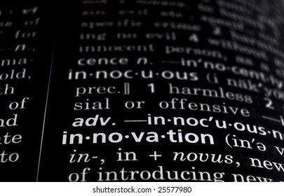 The Word Innovation In A Dictionary, White On Black