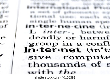 The word Internet in a dictionary