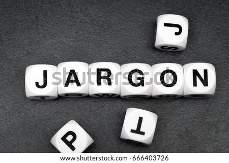 word jargon on white toy cubes