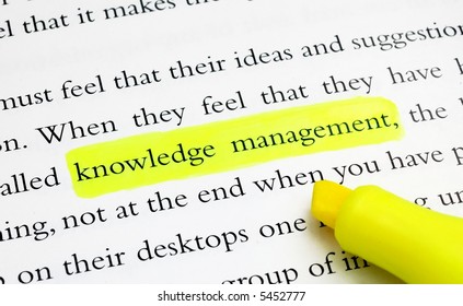 The Word Knowledge Management Highlighted With A Yellow Marker