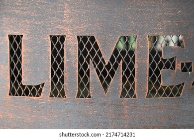 The Word Lime On A Metal Design