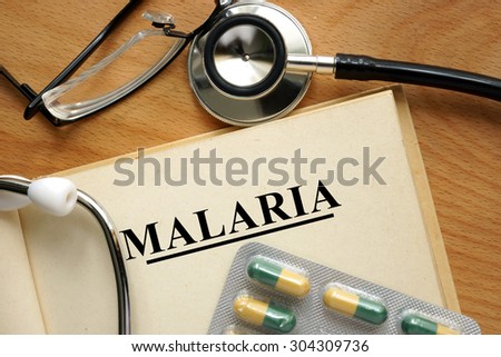 Word  Malaria. Medical concept.