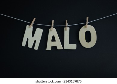 Word 'Malo' on white background. Malo is the word for Samoan say Hello or greetings.