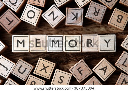 the word of MEMORY on building blocks concept