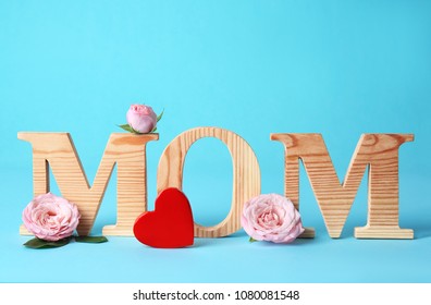 Word Mom Made Wooden Letters Flowers Stock Photo 1080081548 | Shutterstock