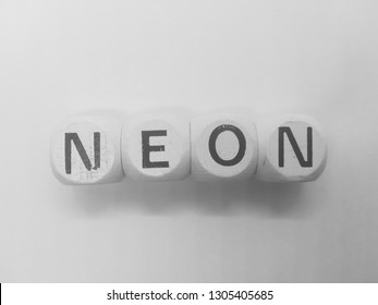word neon spelled on dice - Shutterstock ID 1305405685