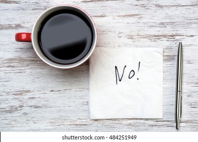 Word NO on napkin - Powered by Shutterstock