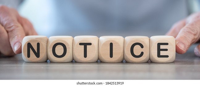 Word notice on wooden cubes - Shutterstock ID 1842513919
