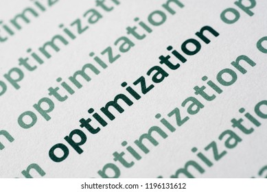 Word Optimization Printed On White Paper Macro