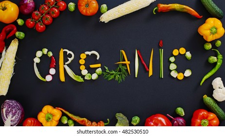 Word Organic On Black Background Vegetables Stock Photo 482530510 ...