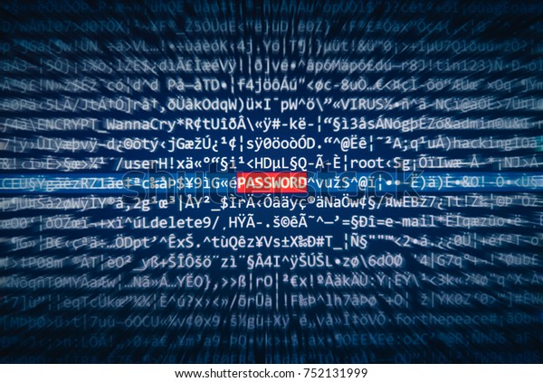 Word Password Highlighted Red On Blue Stock Photo Edit Now