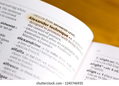 The Word Or Phrase Alexander Technique In A Dictionary.