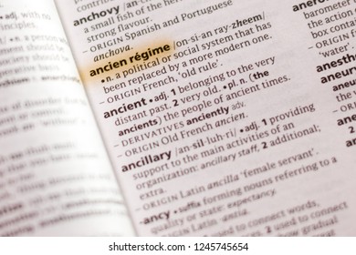 The Word Or Phrase Ancien Regime In A Dictionary.