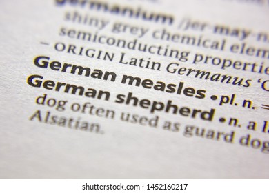 Word Or Phrase German Measles In A Dictionary