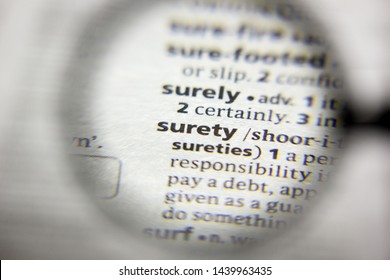 The Word Or Phrase Surety In A Dictionary
