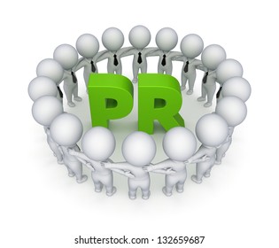 Word PR.Isolated on white background.3d rendered.
