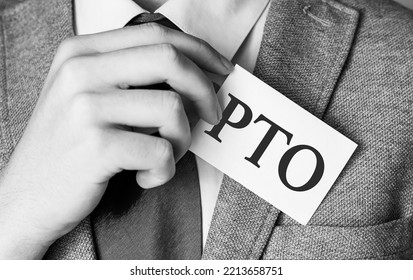 Word Pto On Business Card In Hands