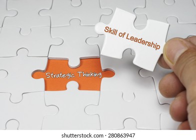 Word Puzzle Of Strategic Thinking - Leadership Concept