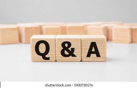 Word Q AND A made with wood building blocks