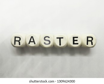 Word Raster Spelled On Dice