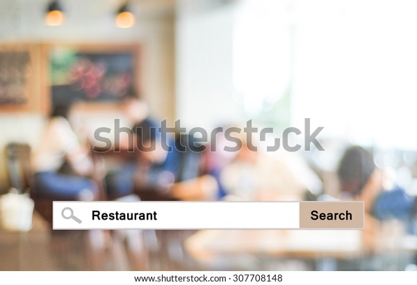 Word Restaurant written on search bar over blur
restaurant background, web banner, restaurant reservation, food
online, food delivery
concept