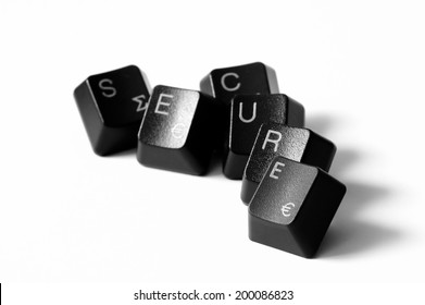 Word secure on a white background.