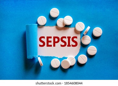 Word Sepsis Appearing Behind Torn Blue Stock Photo 1854608044 ...