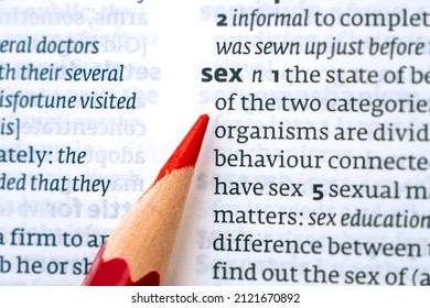 Word Sex On A Dictionary Book Page,  Sex Definition, Concept Picture 