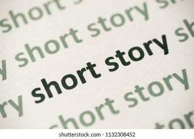 Word Short Story Printed On White Paper Macro