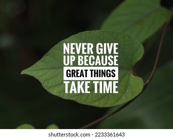 word stated motivational quote with green background 