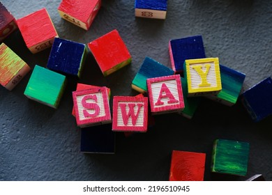 Word Sway made up of wooden block