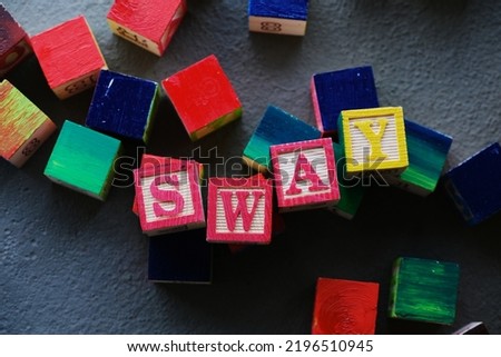 Word Sway made up of wooden block