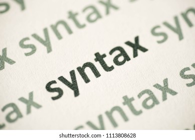word syntax printed on white paper macro