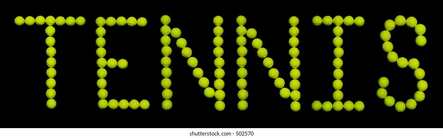 The word tennis made out of tennis balls - Powered by Shutterstock