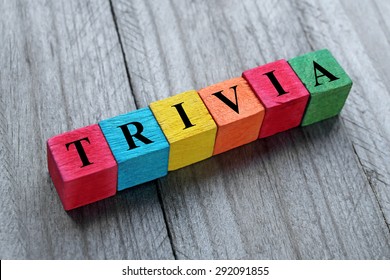 word trivia on colorful wooden cubes