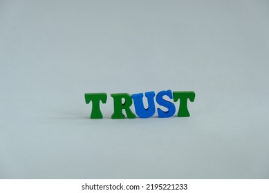 Word 'Trust' On White Background. Famous Word That People Search For. 