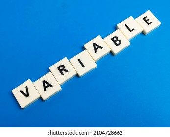 Word Variable Made From Square Letter Tiles.