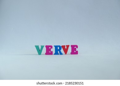 Word 'Verve' on white background. ; Synonyms for word 'Life' - Shutterstock ID 2185230151