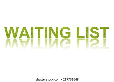 word WAITING LIST in white background