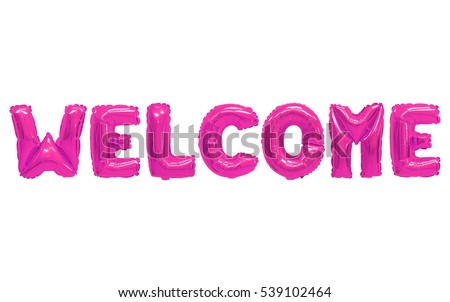word welcome english alphabet pink balloons stock photo edit now welcome pink