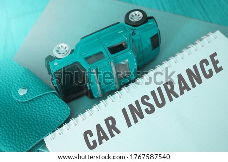Word writing text Car Insurance. Business concept for Accidents coverage Comprehensive Policy Motor Vehicle Guaranty. Teal duotone. Сток-фото © 