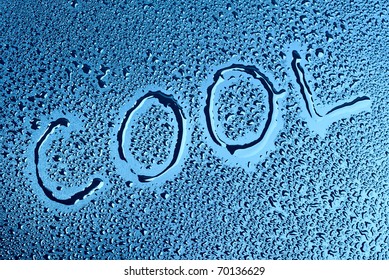 The word written on a damp surface