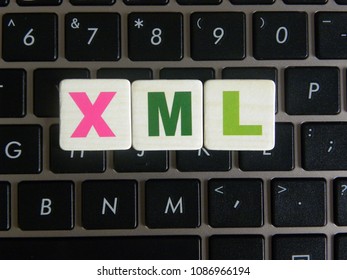 Word XML (Extensible Markup Language) On Keyboard Background