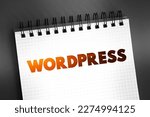 Wordpress text on notepad, concept background