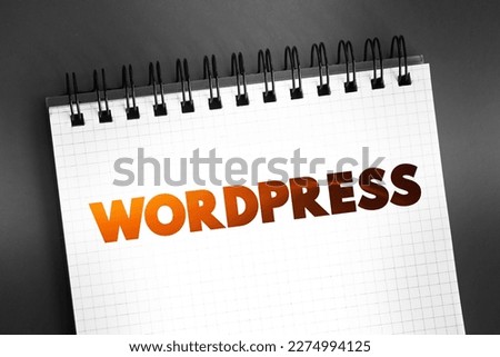 Wordpress text on notepad, concept background