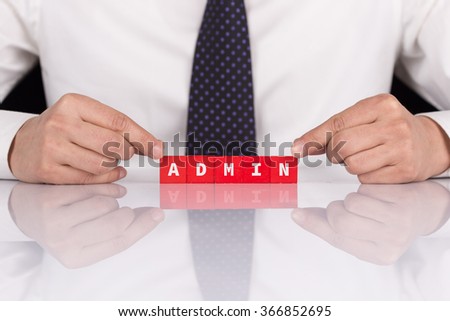 Words ADMIN with blocks