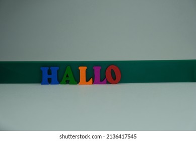 Words ' Hallo' on white background. 'Hallo' is the word Afrikaans, danish, dutch, Icelandic and german greeting or say Hello. 