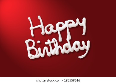 Words Happy Birthday Written Cream Stock Photo 195559616 | Shutterstock